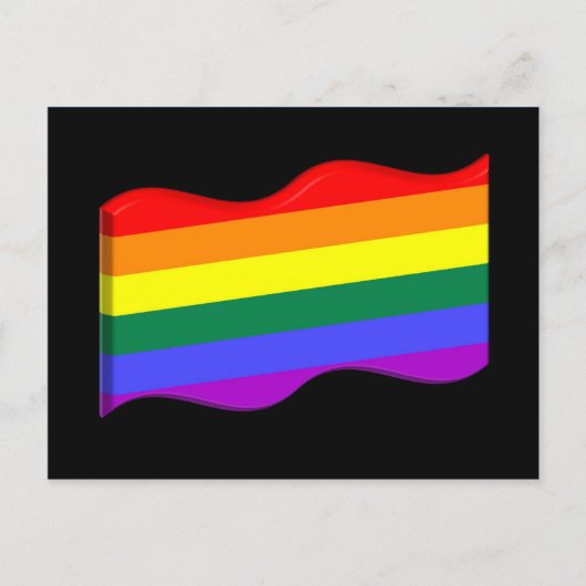 3D Gay Pride Flag Briefkaart (Voorkant)
