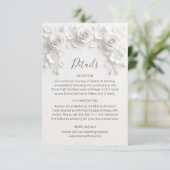 3D gebeeldhouwde rozen Minimalistisch wit Informatiekaartje (Staand voorkant)