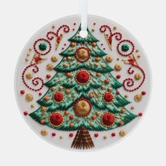 3D Geborduurde Boom Kerstmis ornamenten (Achterkant)