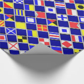 3D Gecontroleerd Nautical Flagspatroon Cadeaupapier (Hoek)