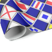 3D Gecontroleerd Nautical Flagspatroon Cadeaupapier (Rol Hoek)