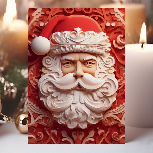 3D Gedetailleerde Kerstman Kerstmis Feestdagen Kaart