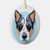 3D geïnspireerde Blue Heeler-hond Keramisch Ornament (Rechts)