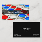 3D gekleurde verfblikjes (Alternatief rood wit bla Visitekaartje (Voorkant / Achterkant)