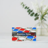 3D gekleurde verfblikjes (Alternatief rood wit bla Visitekaartje (Staand voorkant)