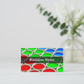 3D gekleurde verfblikken (RGB) Visitekaartje (Staand voorkant)
