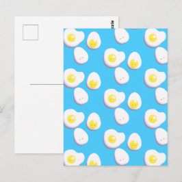 3D gekookte en gefrituurde eieren Briefkaart