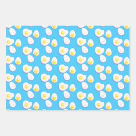 3D gekookte en gefrituurde eieren Inpakpapier Vel