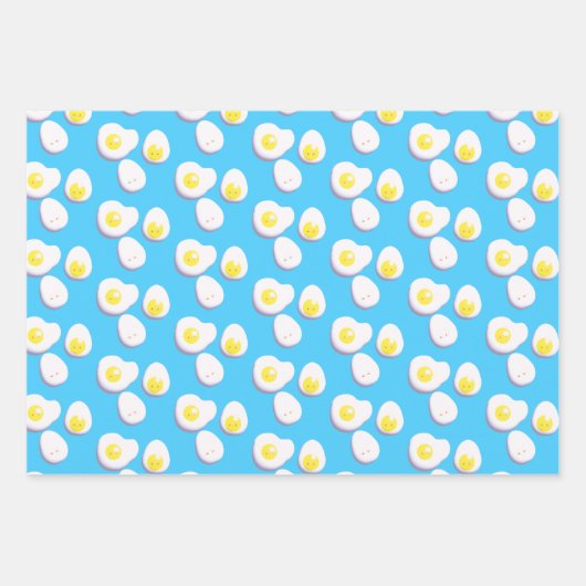 3D gekookte en gefrituurde eieren Inpakpapier Vel (Voorkant)