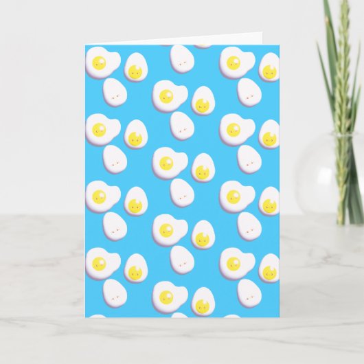 3D gekookte en gefrituurde eieren Kaart (Voorkant)