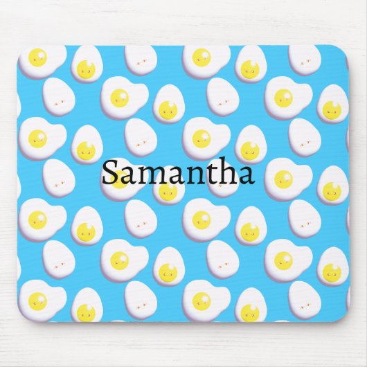 3D gekookte en gefrituurde eieren Muismat (Voorkant)