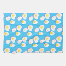 3D gekookte en gefrituurde eieren Theedoek