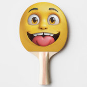 3D gele emoji ping-pong paddle Tafeltennisbatje (Voorkant)