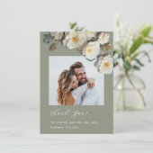 3D Gele Witte Rozen Bedankkaart (Staand voorkant)