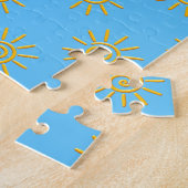 3D Gele Zon Tekenpatroon Legpuzzel (Zijkant)
