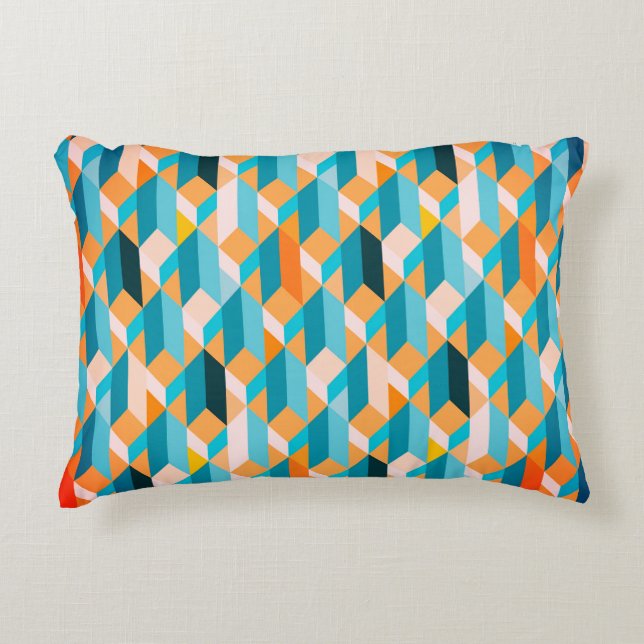 3D Geometric Bauhaus Pattern Accent Kussen (Voorkant)