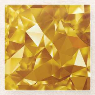 3D Geometrisch: Metallic Achtergrond Ontwerp Glazen Onderzetter