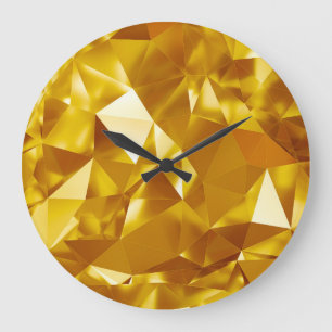 3D Geometrisch: Metallic Achtergrond Ontwerp Grote Klok