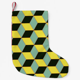 3D geometrisch naadloos patroon met c Kleine Kerstsok