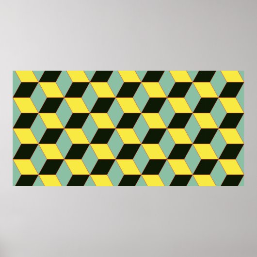 3D geometrisch naadloos patroon met c Poster (Voorkant)