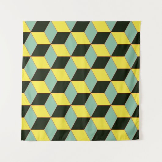 3D geometrisch naadloos patroon met c Wandkleed (Voorkant)