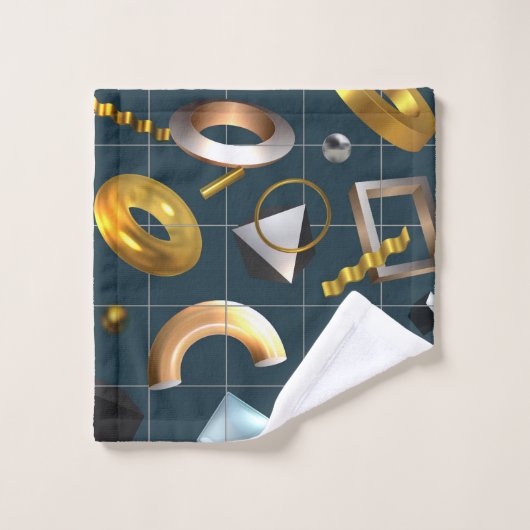 3D geometrisch patroon Bad Handdoek (Wasdoekje)