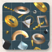 3D geometrisch patroon Bier Onderzetter (Voorkant)