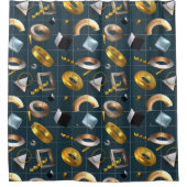 3D geometrisch patroon Douchegordijn (Voorkant)