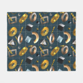 3D geometrisch patroon Fleece Deken (Voorkant (Horizontaal))