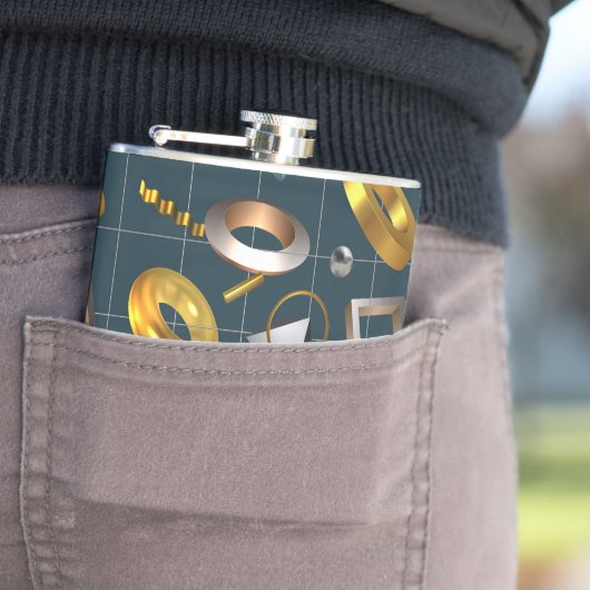 3D geometrisch patroon Heupfles (Voorbeeld)