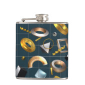 3D geometrisch patroon Heupfles (Voorkant)