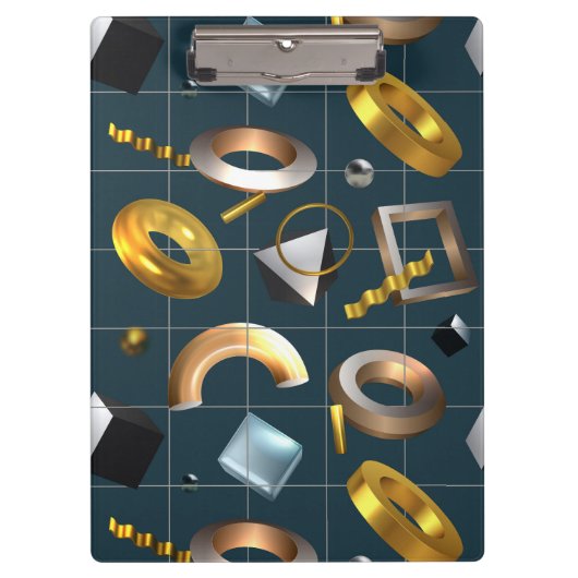 3D geometrisch patroon Klembord (Voorkant)