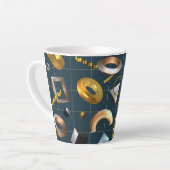 3D Geometrisch patroon Latte Mok (Linkerhoek)