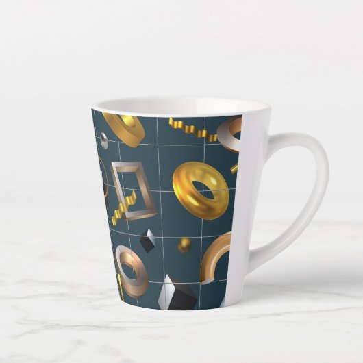 3D Geometrisch patroon Latte Mok (Rechts)