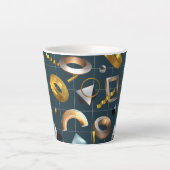 3D Geometrisch patroon Latte Mok (Voorkant)