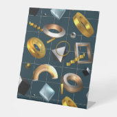 3D geometrisch patroon Reclamebord Met Voetstuk (Voorkant)