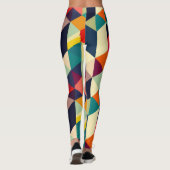 3D Geometrisch Patroon RETRO Chic Kleurrijk Leggings (Achterkant)