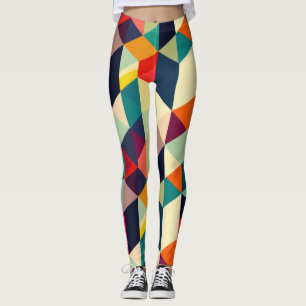 3D Geometrisch Patroon RETRO Chic Kleurrijk Leggings