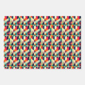 3D Geometrisch Patroon RETRO Chic Mid Century Mode Inpakpapier Vel (Voorkant 3)
