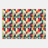 3D Geometrisch Patroon RETRO Chic Mid Century Mode Inpakpapier Vel (Voorkant 2)