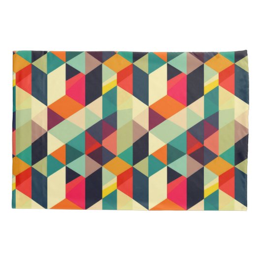 3D Geometrisch Patroon RETRO Esthetisch Kleurrijk Kussensloop (Achterkant)