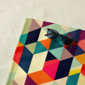 3D geometrisch patroon RETRO esthetische naam Strandlaken (In situ)