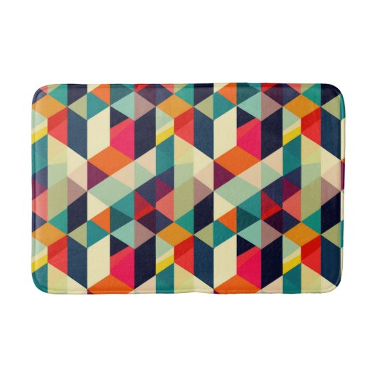 3D geometrisch patroon RETRO Mid Century Modern Badmat (Voorkant)