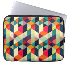 3D Geometrisch Patroon RETRO Midden Eeuw Levendig Laptop Sleeve