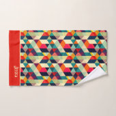 3D Geometrisch Patroon RETRO Monogrammed Naam Bad Handdoek (Handdoek)