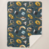 3D geometrisch patroon Sherpa Deken (Voorkant)