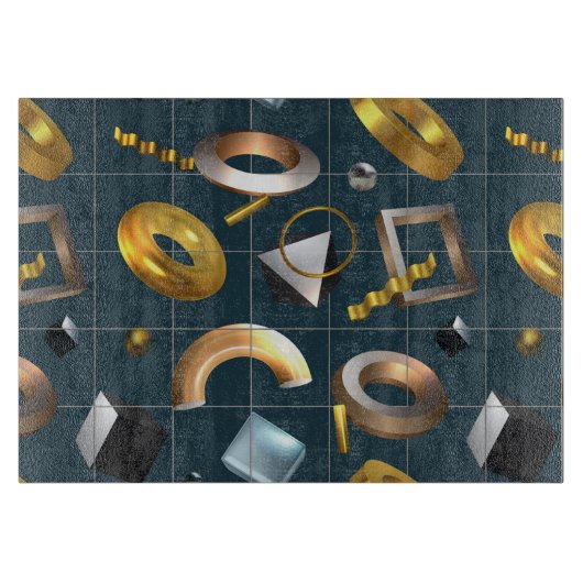 3D geometrisch patroon Snijplank (Voorkant)