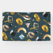 3D geometrisch patroon Spandoek (Horizontaal)