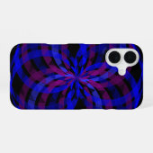 3D Geometrische Bloemblad Center iPhone 16 Hoesje (Achterkant horizontaal)