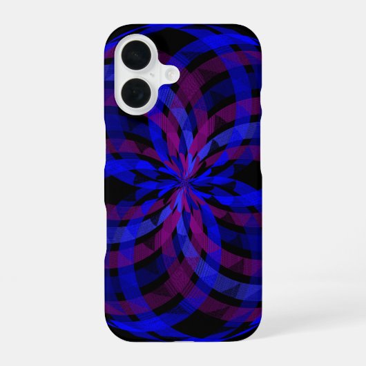 3D Geometrische Bloemblad Center iPhone 16 Hoesje (Achterkant)